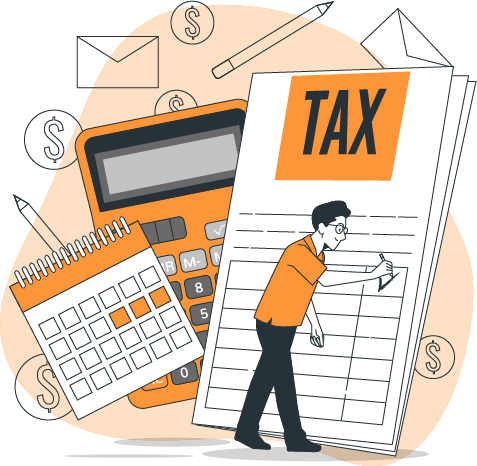 Image d'illustration d'un entrepreneur gérant ses tâche administratives liées aux impôts